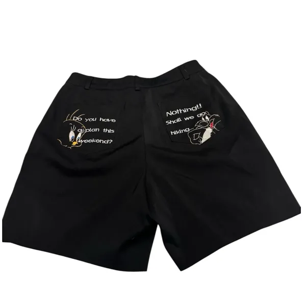 Enzoro‎ Valentino Looney Tunes Embroidered Shorts M Korea Tweety Sylvester - Image 11