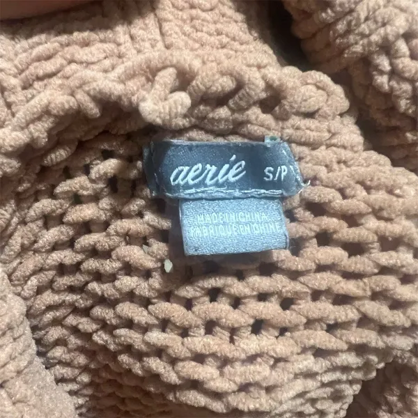 Aerie Sweater Womens Size M Brown Oversized Turtleneck Pullover Cozy Tunic - Image 6
