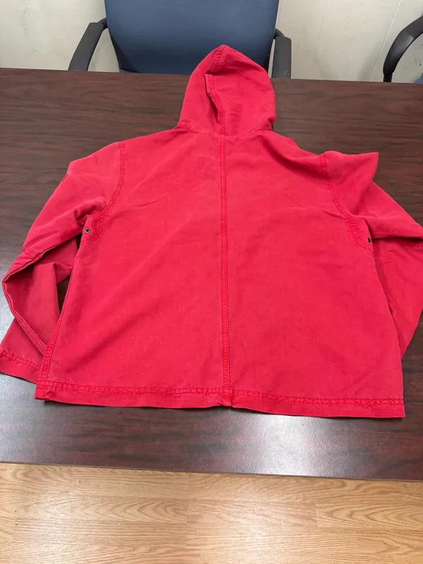 Kim Rogers Red Thin Hooded Jacket Size Large - Image 3