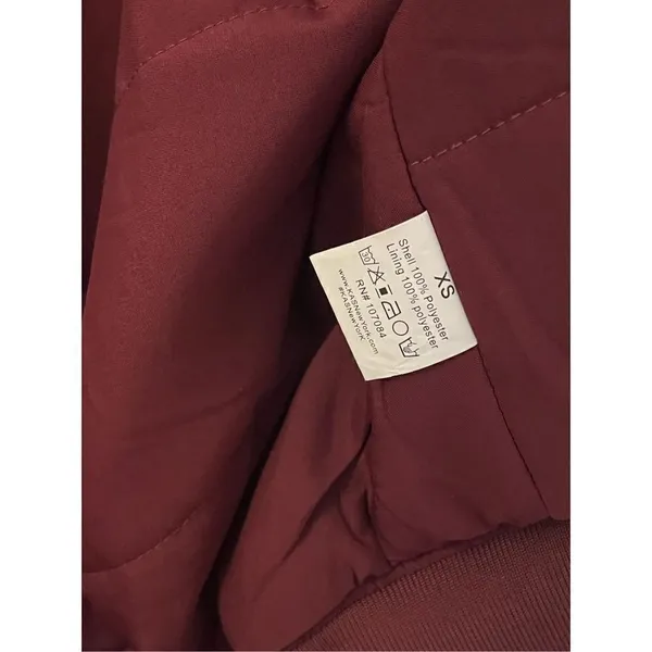 KAS New York Burgundy Velvet Paisley Ashlyn Burnout Bomber Jacket Size XS - Image 8