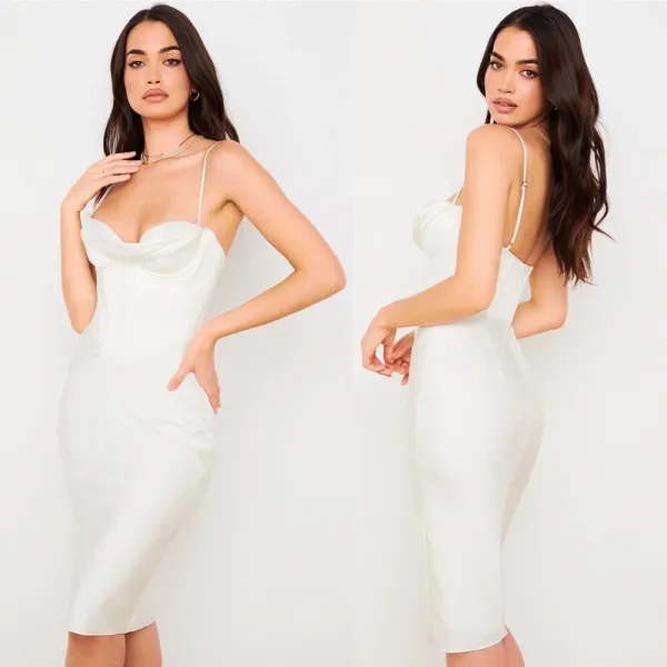 House of CB L‎ D-DD Myrna Ivory Corset Slip Dress white NWOT $269 - Image 4