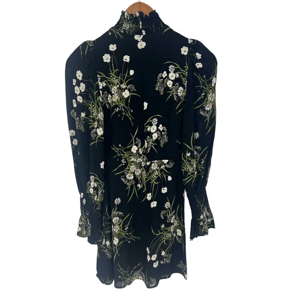 Reformation Archie Floral Print Mini Dress‎ in Black - Image 9