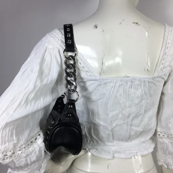 Urban Outfitters Studded Chain Strap Mini Bag Black - Image 9