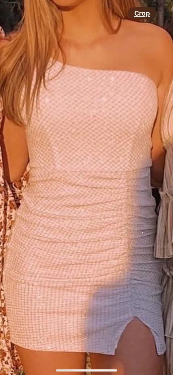 One shoulder sparkle dress Pink Size XS - Image 3