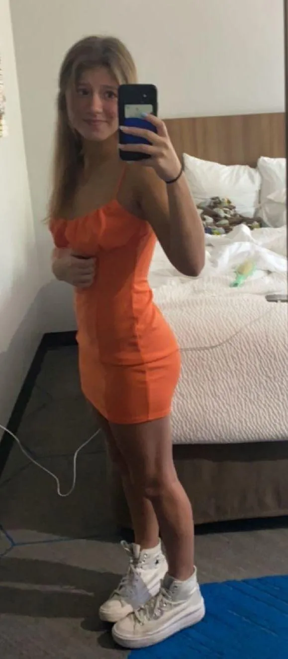Boutique Dress Orange - Image 6