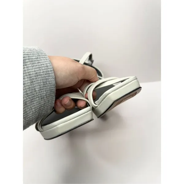 Franco Sarto Sandals Size 10 Gray Leather Ankle Strap‎ Open Toe Block Heel - Image 8