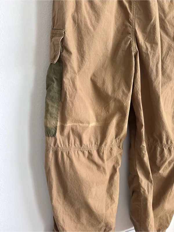 Anthropologie Cargo Parachute Pants Brown Green Baggy Utility Size 28 - Image 7