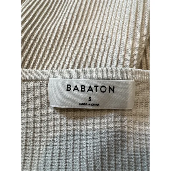 Aritzia Babaton Sculpt Knit Sweetheart Ribbed Long Top Beige Stretch Neutral - Image 4