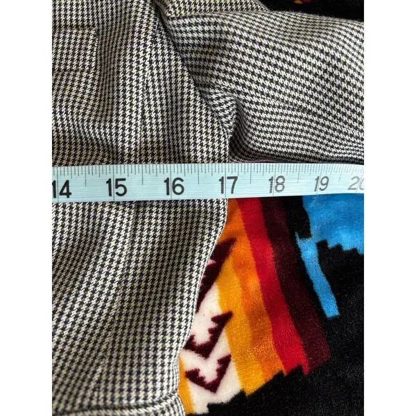 Ann‎ Taylor LOFT Collar V-Neck Black/White Tiny Houndstooth Button Blazer Sz 2 - Image 6