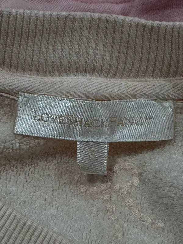 LoveShackFancy Elvira Dip Dyed Embroidered Sweatshirt Women’s Small - Image 3
