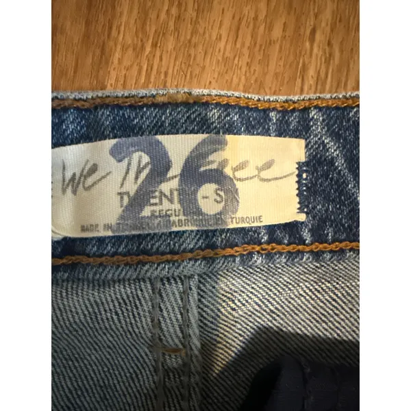 Abercrombie & Fitch High Rise Straight Distressed Jeans‎ Medium Wash Blue 26 - Image 9