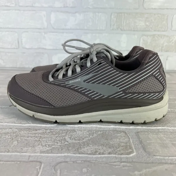 Brooks Addiction Walker Suede‎ Sneaker Shoes Womens 8 Shark Alloy Oyster Lace Up - Image 7