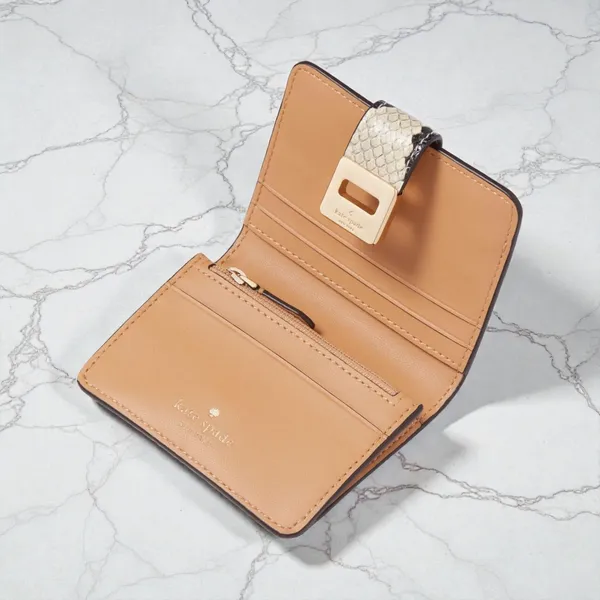 Kate Spade Phoebe Snake Embossed Leather Small Card Holder KF542 - Image 3