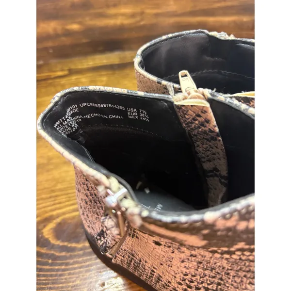 Time And Tru Snakeskin Print Ankle Boots Size 7.5‎ - Image 6