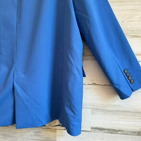 Zara Women's XXL Classic Single Breasted‎ Longline Oversized Blazer Jacker Blue - Image 9