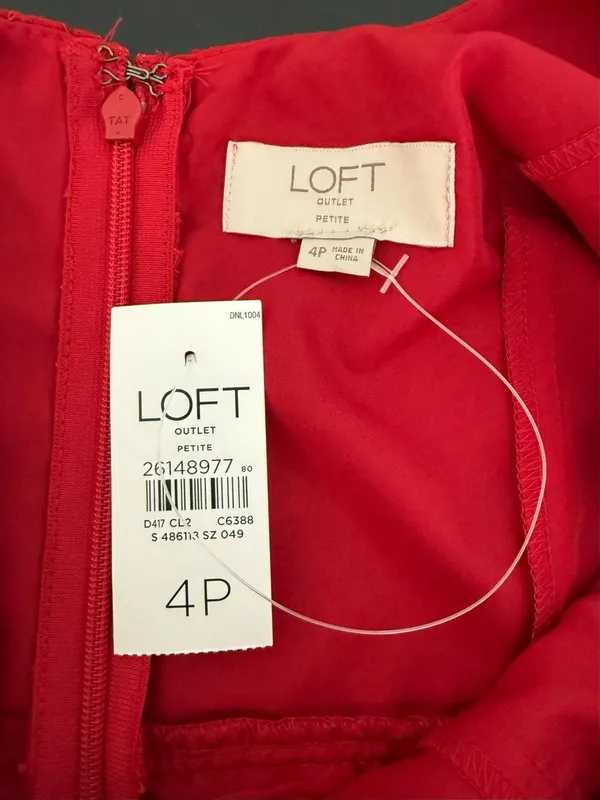 LOFT‎ Red Lace Sleeveless Mini Dress-4P - Image 4
