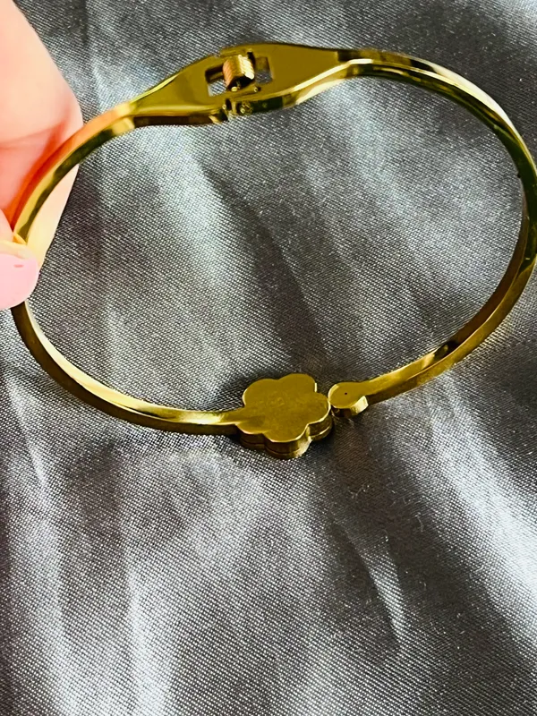 Anthropologie 18K Clover Bangle - Image 6
