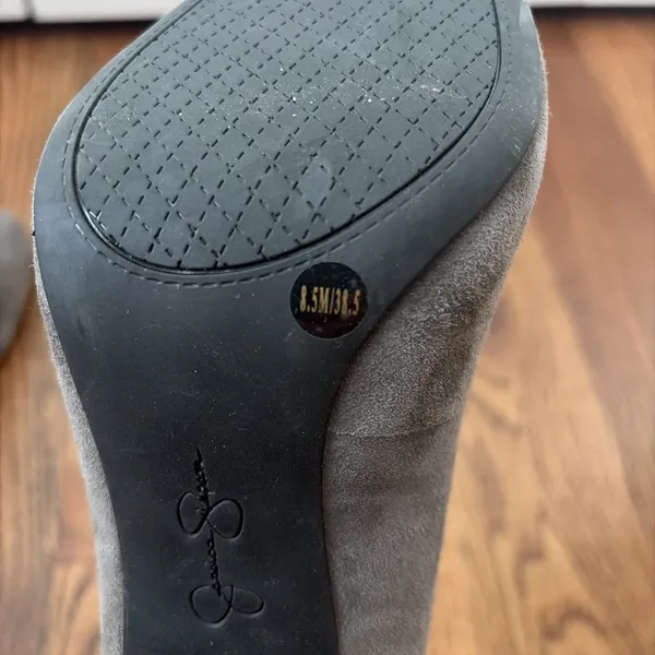 Jessica Simpson Bellemo Women’s Gray Suede Round Toe Block Heel Pumps Size 8.5 - Image 6