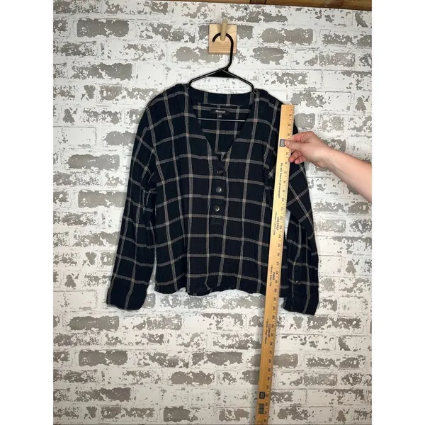Madewell | women plaid cotton blouse - Image 9