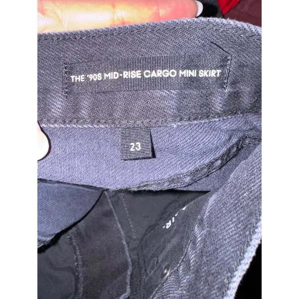 Aritzia Denim Forum Skirt Women 23 Black‎ Washed Denim 90s Cargo Mini Jean Retro - Image 9