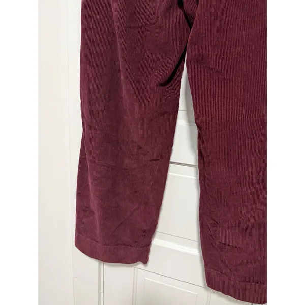 Old Navy Women Burgundy Corduroy High Waisted Wide Leg Pants Maroon Pants 10 - Image 7