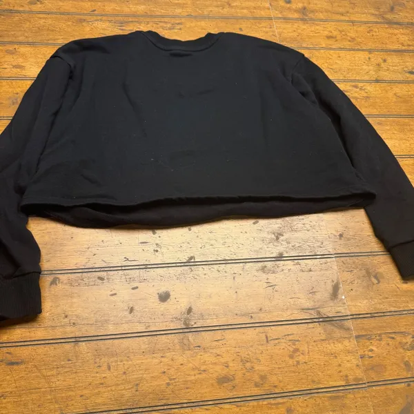 90 Degree By Reflex Black Cropped Sweatshirt Pullover Women's XL‎ - Image 3