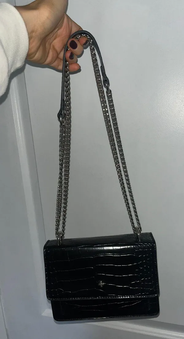Peta & Jain Princess Polly Black Croc Handbag - Image 4