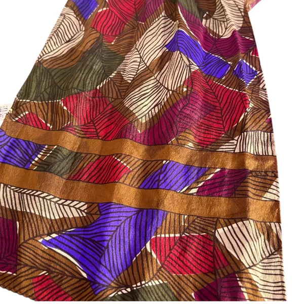 VTG Made‎ in Japan 100% Silk Scarf Ethnic Print Liz Claiborne Earthy BOHO 53" - Image 6