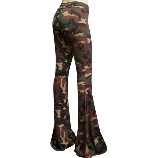 Source Unknown Shop My Trend Camo Camouflage High Rise Flare Bell Bottom Stretch Legging Pant S - Image 2