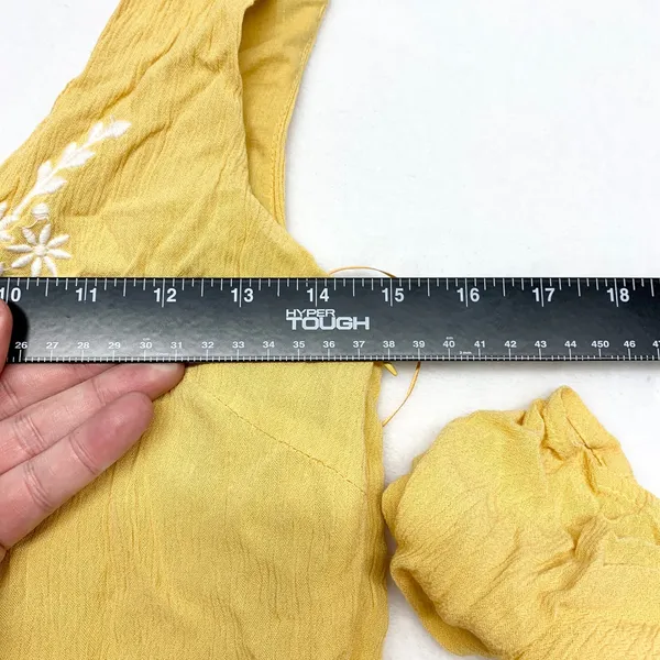Joie Embroidered Tiered Maxi Dress‎ Womens Size 2 Yellow Boho Summer Rayon Gauze - Image 2