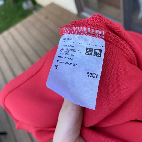 Uniqlo Size medium red hoodie slightly cropped dry fit - Image 3