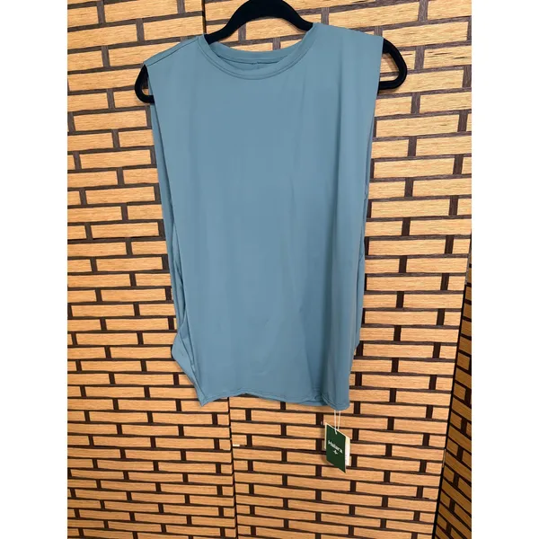Halara Green Round Neck Ruched‎ Cool Touch Yoga Tank Top Size Small - Image 3