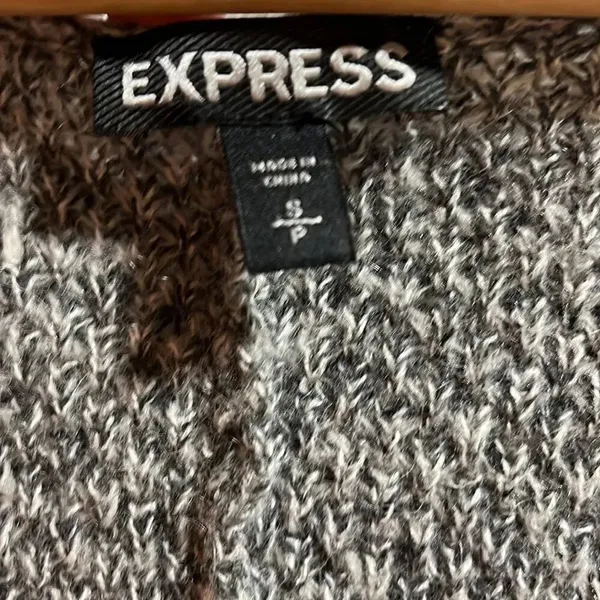 Express gray open warm knit cardigan - Image 2