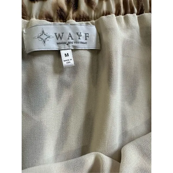 WAYF Leopard Print Jumpsuit Tan Brown‎ Strapless sz M - Image 4