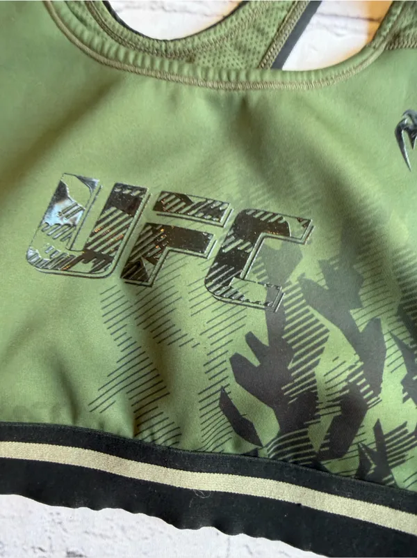 UFC MMA Women’s Sports Bra Green Venom Size Large Workout Gym Athletic - Image 2