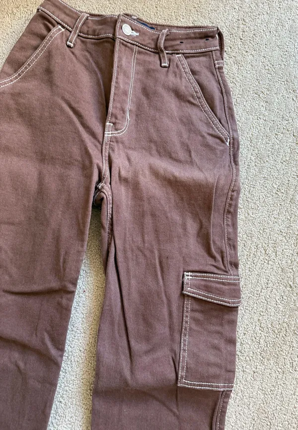 Brown Utility Jeans Size 00 - Image 2