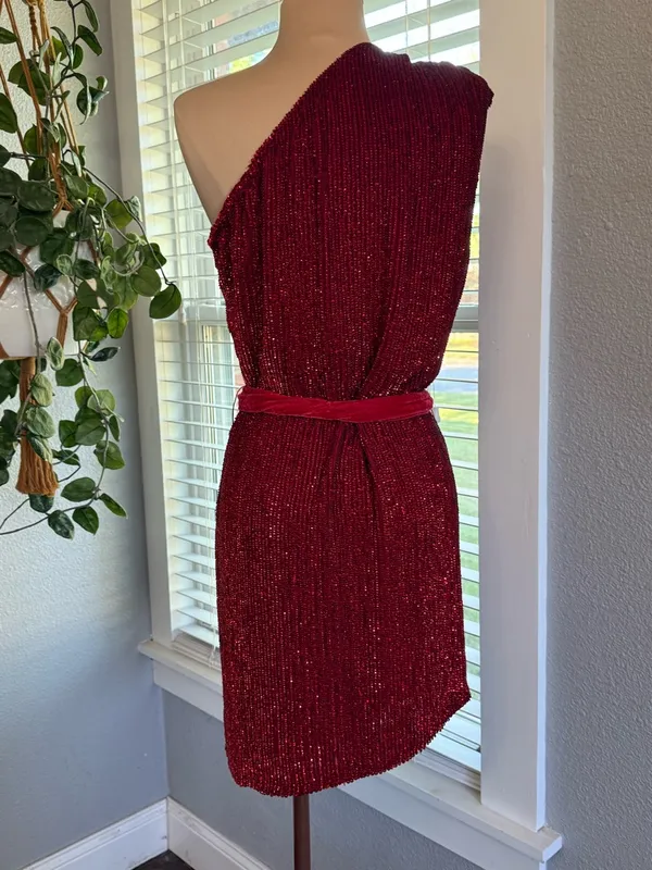 Retrofête Ella Sequin One Shoulder Mini Dress Size Small - Image 5
