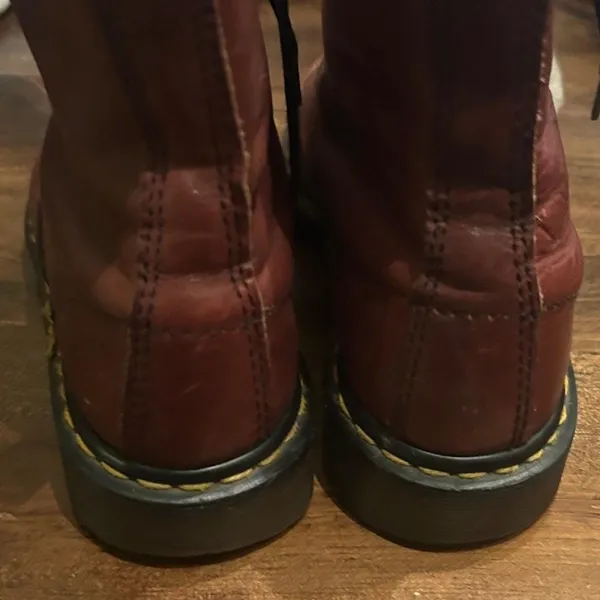 Vintage Dr Martens 1460 Leather Made in England Burgundy Boots 6 Punk Grunge 90s - Image 5