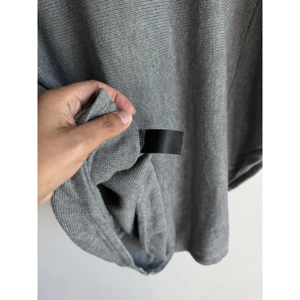 White House Black Market Women Size M Gray Cowl Neck Kangaroo Pocket Poncho Boho - Image 8