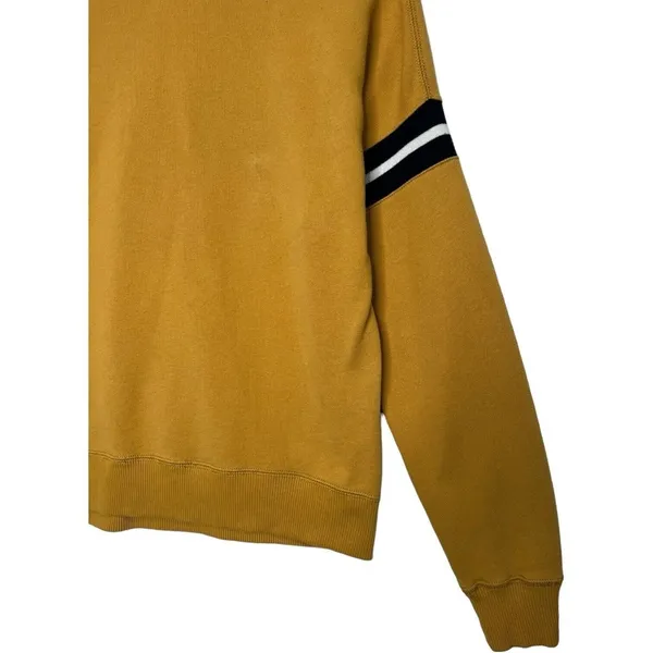 Abercrombie Fitch Top Womens XS Felt Logo Sweatshirt Academic Rugby Yellow - Image 12