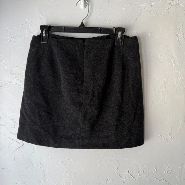 J. Crew‎ Charcoal Gray Wool Blend A-Line Mini Skirt Size 2 Academia Twee Preppy - Image 5