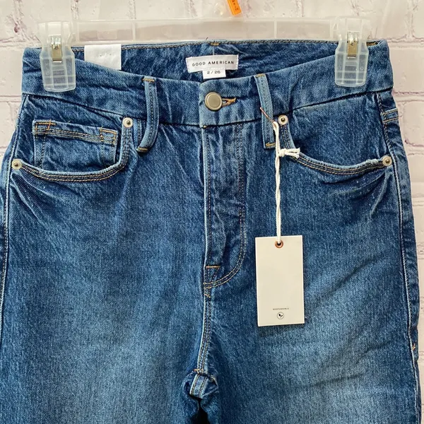 Good American NWT Good Classic Skinny-ish Fit Jeans Size 2 / 26 Medium Wash - Image 4