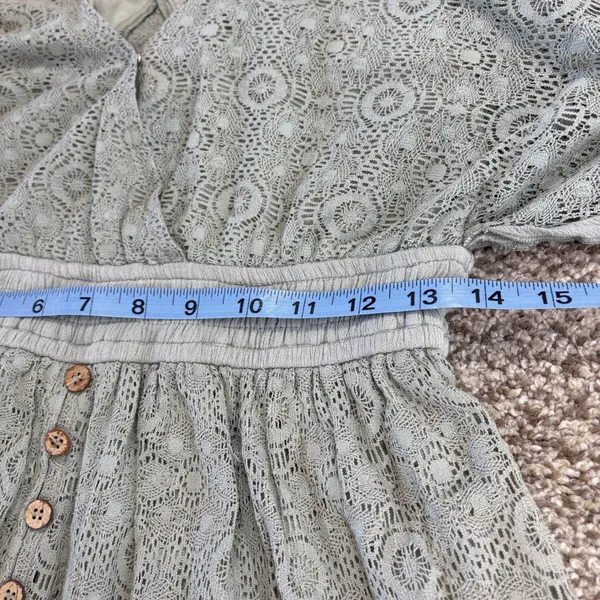 Mable Lace Romper Womens SM Sage Green Boho Bell Sleeve Vacation Cottagecore‎ - Image 16
