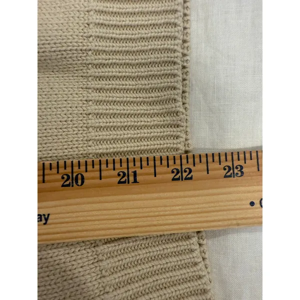 Omphalos Cable Knit Sweater Vest Beige 100% Cotton Women's Size Medium Y2k - Image 8