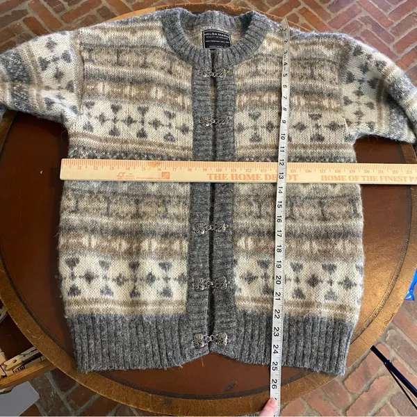 HELGA MARIN Chunky Iceland Wool Knitted‎ cardigan Sweater Nordic fisherman xs - Image 5