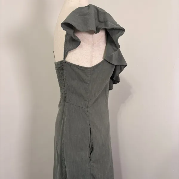 Universal Threads Green Ruffle V Neck Sleeveless Maxi Dress Sz S - Image 3