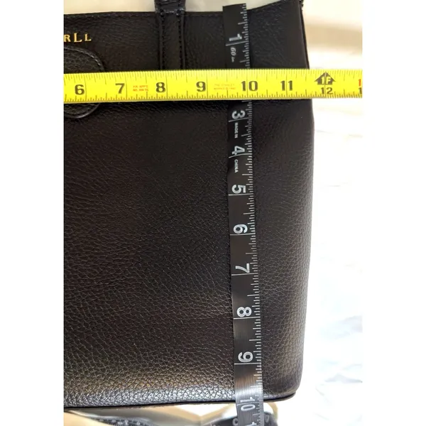 Lauren Ralph Lauren Andover Black Pebbled Tote Satchel Crossbody Bag Gold RLL - Image 14