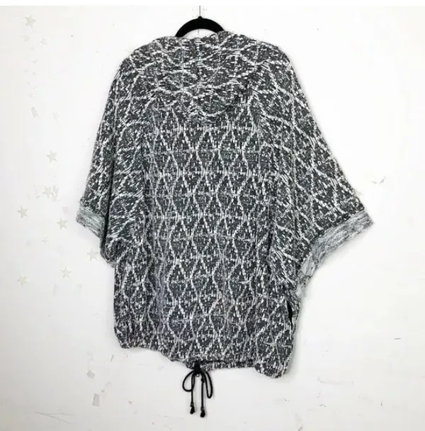 Free People Come Out of Style 2-Pocket Gray Knit Zip Hoodie EUC S - Image 5