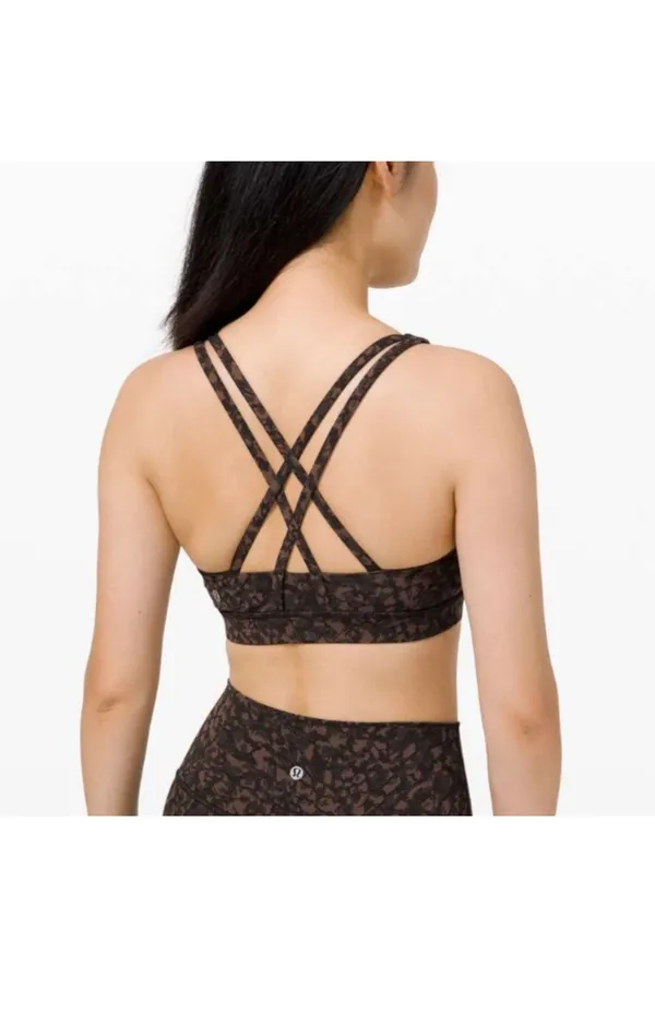 Lululemon Energy Bra Medium Support B–D Cup Wild Thing Camo Brown - Image 2
