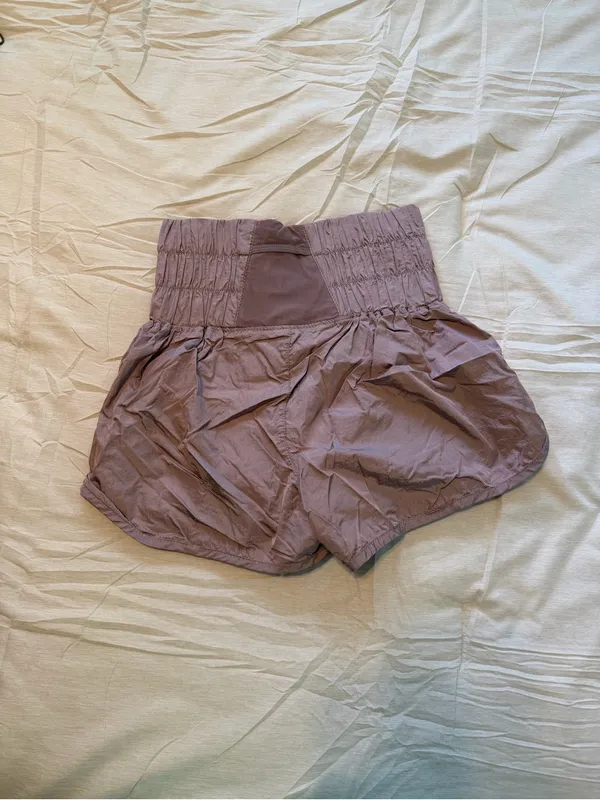 FP Movement by Free People Mauve High-Waist Smocked Athletic Shorts - Image 2
